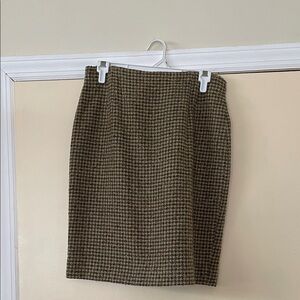 Jones New York Brown and Black Houndstooth Pencil Skirt